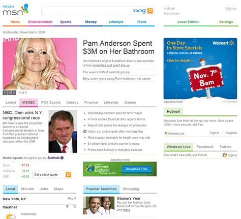 Microsoft Unveils New Msn Home Page Adds Twitter Facebook ~ Information Of New Stuff