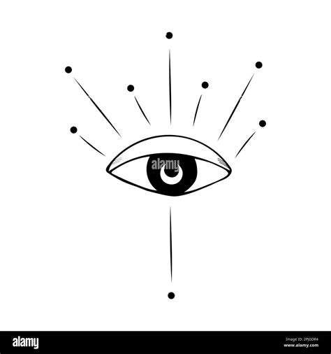 Hand drawn All seeing eye line icon. Third eye symbol. Mystical and ...