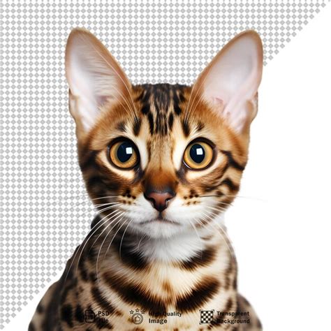 Gato Bengal Sentado Aislado En Un Fondo Transparente Archivo PSD Premium