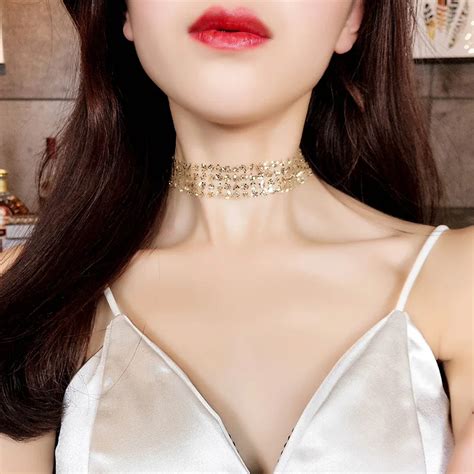 Koreanische Böhmische Goldene Sexy Unsichtbare Halskette Choker