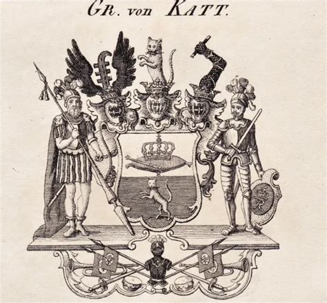 Katt Armoiries Coat De Armes Genealogie H Raldique Heraldry Gravure