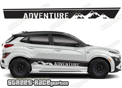 Hyundai Kona 062 - mountain adventure racing stripes - Street Race Graphics