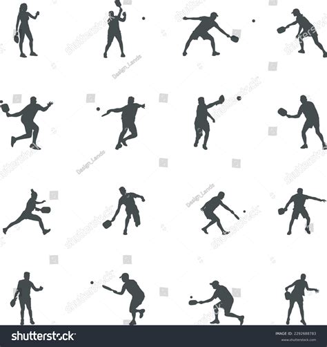 Pickleball Player Silhouette Pickleball Player Svg Stock Vector ...