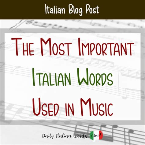 musica maestro   important italian words