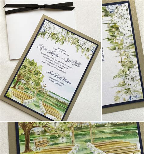 Southern Oak Tree Wedding Invitations Momental Designs