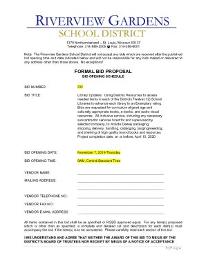 Fillable Online FORMAL BID PROPOSAL SCHOOLinSITES Fax Email Print