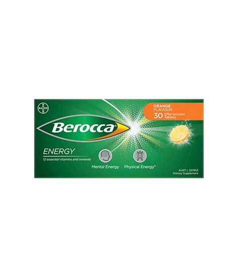 Berocca Energy Vitamin B And C Orange Flavour Effervescent Tablets 30