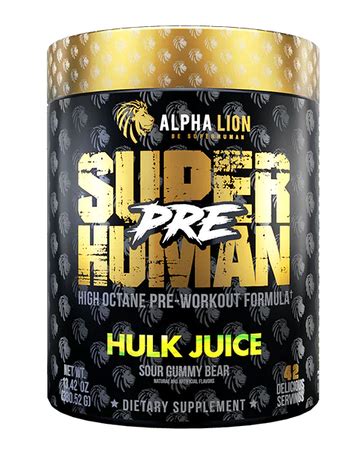 Alpha Lion SuperHuman Pre Workout Hulk Juice 42 Servings