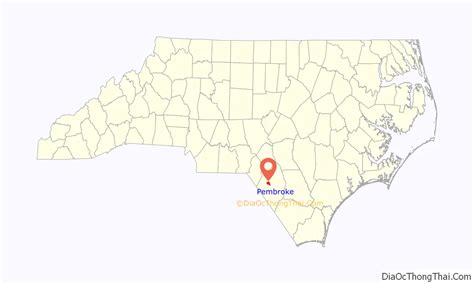 Map of Pembroke town, North Carolina