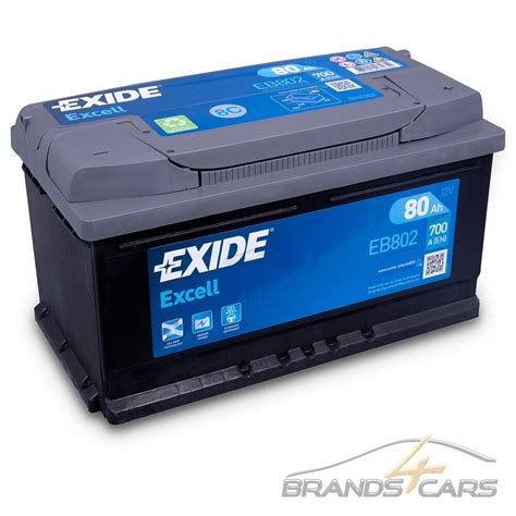 EXIDE AUTOBATTERIE 12V 80Ah STARTERBATTERIE 700A EB802 EXCELL EBay