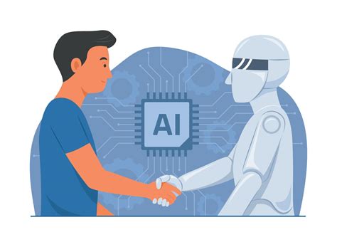 Human and Robot Shaking Hand Concept Illustration 10873996 Vector Art ...