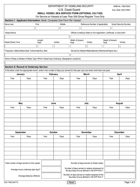 Uscg Cg 719s 2017 2022 Fill And Sign Printable Template Online Us