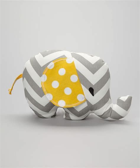 Gray Zigzag And Yellow Polka Dot Elephant Plush Toy Zulily Elephant Plush Toy Elephant Plush