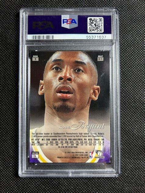 Kobe Bryant Fleer Flair Showcase Row Rc Rookie Hof Psa Mint