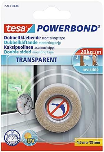 Tesa Powerbond Double Sided Mounting Tape Transparent Clear M X