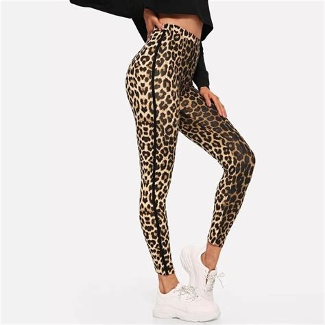 Leopard Print High Waist Leggings Leopard Print Leggings Printed Leggings Casual Fashion