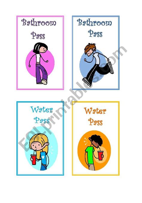 Bathroom And Water Pass Teens Esl Worksheet By Yenn