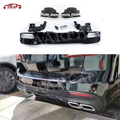 Rear Diffuser Lip With Exhaust Tips For Benz Gle Class W166 Gle63 Amg Suv 2016 2018 Back Bumper