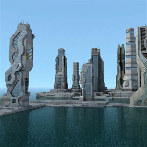 Sci Fi Buildings D Model Fbx Unknown Free D