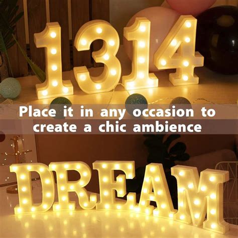 Decorative Led Light Up Numbers And Letters White Plastic Marquee