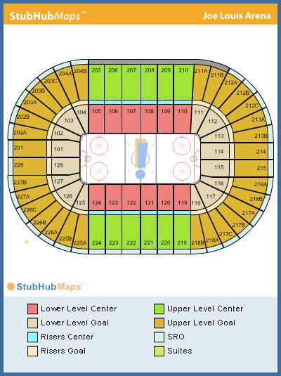 Joe Louis Arena Seating Chart How Many Rows