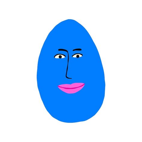 Premium Vector Cool Strange Blue Egg With Face Cute Quirky Comic