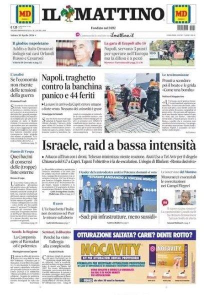 Prima Pagina Mattino Napoli Punti Per Sperare Nell Europa Ma La