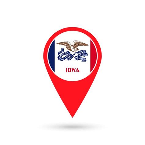 Puntero Del Mapa Con La Bandera De Iowa Ilustraci N Vectorial Vector