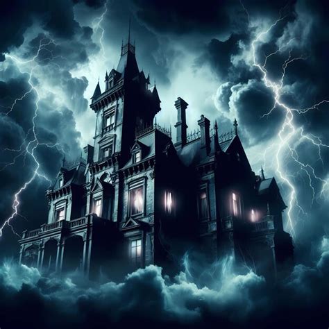 Premium Ai Image Haunted Mansion On The Storm Halloween3