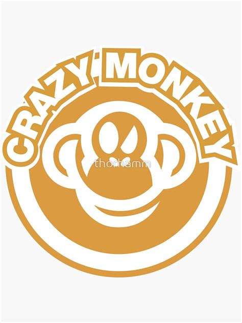 Crazy Monkey Party Monkey Sticker For Sale By Thorhamm Redbubble