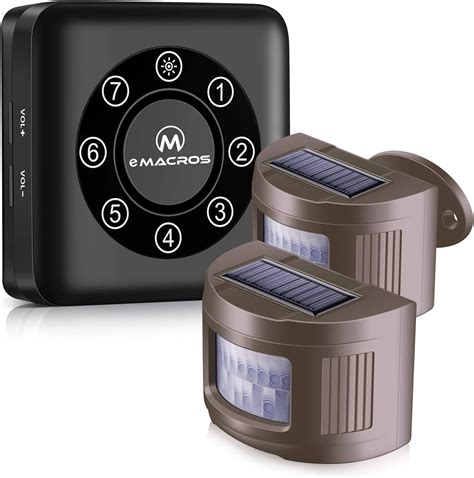 Emacros Pairable 1 2 Mile Long Range Solar Wireless Driveway Alarm Indoor Outdoor