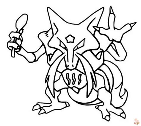 Pokemon Alakazam Coloring Pages