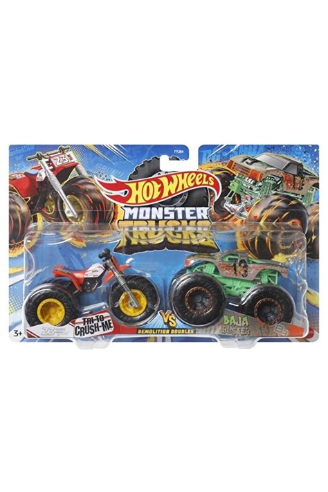 HOT WHEELS Monster Trucks Güçlü I kili Arabalar Tri To Crush Me vs Baja Buster HLT Fiyatı
