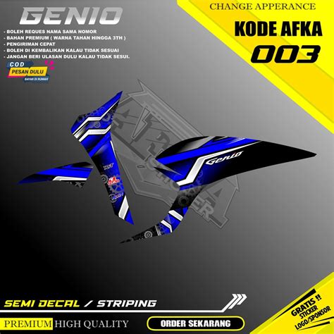 Jual Variasi Striping Sticker HONDA GENIO Desain Racing AK 003 Shopee