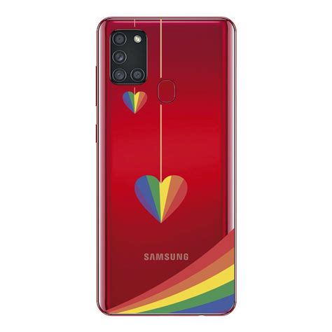 Capa Case Capinha Samsung Galaxy A21S Arco Iris Corações Pendurados