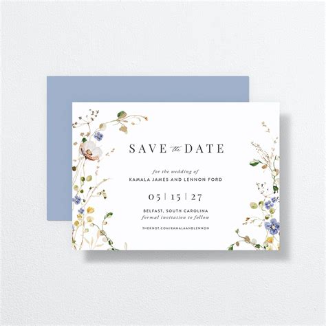 Glistening Wildflower Save The Date Cards