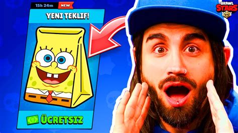 SON DAKİKA HERKESE ÜCRETSİZ SÜNGERBOB KUTUSU Brawl Stars YouTube