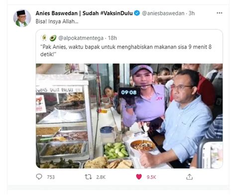 Anies Baswedan Tanggapi Meme Makan Di Warteg 20 Menit Makan Secukupnya