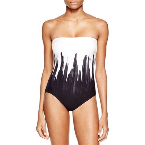 Carmen Marc Valvo Bandeau One Piece Swimsuit 129 Liked On Polyvore