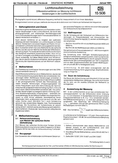 DIN 15508:1981 DE - Lichttonaufzeichnung; Differenztonverfahren zur ...