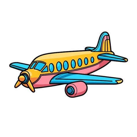 Premium AI Image | Cartoon illustration of a plane with a propeller