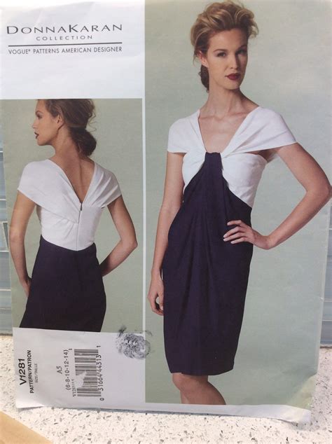 Vogue Sewing Pattern DKNY Donna Karan Dress V1281 A5 6 8 10 12 14 Etsy UK