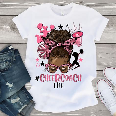 Cheercoachlife Afro Messy Bun Dtf Transfer Siplearnpress