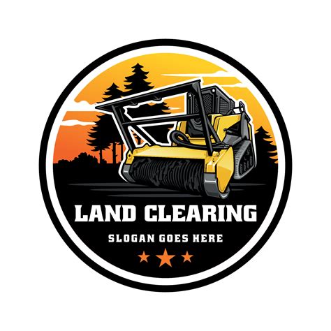 forestry mulching machine isolated logo with emblem style 15720905