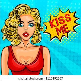 Pop Art Beautiful Blonde Woman Red Stock Vector Royalty Free 1113192887 Shutterstock