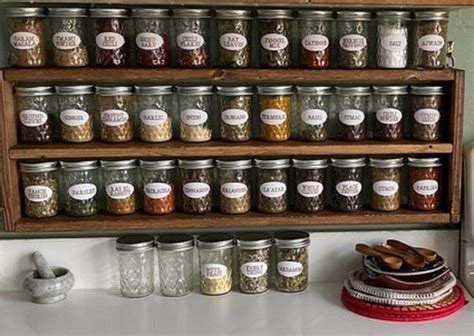 Spice Rack Mason Jar Spice Rack 8 Ounce Spice Jar Display - Etsy