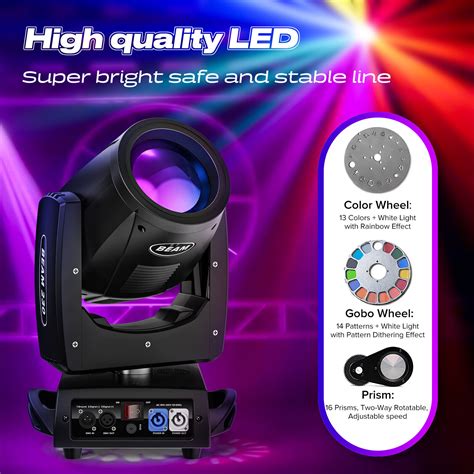 W R Beam Led Spot Moving Head Gobo Prisma Dmx B Hnenlicht Mit