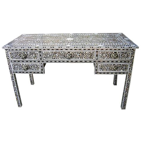 Black Mother of Pearl Inlay Desk | Iris Furnishing