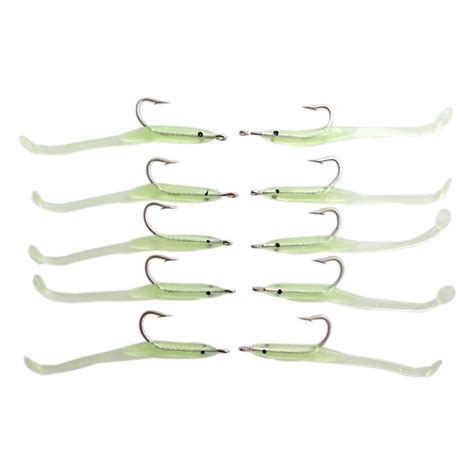 Durable Swim Luminous Silicone Lead Jig Head Worm Barbed Hook