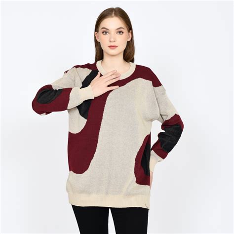 Jual Milkan Id Khanza Oversize Sweater Knit Baju Atasan Wanita